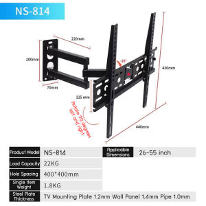 Universal TV Wall Mount Bracket 32-75 inche Freely Adjustable LCD Metal Stand Holder Tv Rack Stand Load Capacity 500KG Can be Tilt15°Wall Bracket Swivel Tilt Swivel Monitor LCD LED Monitor LCD LED hanging