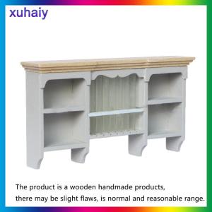 xuhaiy 1 cái 1 12 Dollhouse gỗ lưu trữ Kệ thu nhỏ đồ nội thất tường treo tủ cho Nhà búp bê phòng ăn trang trí