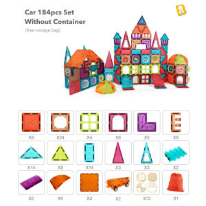 BabyBoss Magnetic Tiles Building Blocks for Kid Glowing Marble Run Construction Set STEM Toy with Lights Jubin Magnet