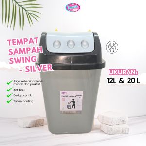 Lovenia Tempat Sampah Tutup Goyang 12L 20L Swing Minimalis Pastel / Tong Sampah Kamar Mandi Dapur
