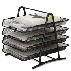 SUNLIGHT Premium 4-Layer Metal Mesh Document Tray for School Supplies Office Supplies Desktop Storage Organization Extra Large Capacity Sturdy Matibay File Holder Paper Rack Ready Stock Manila COD Sulit Fast Shipping New PH Item