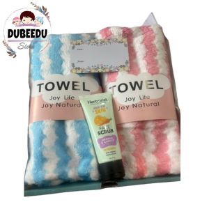 DUBEEDU FREE BOX FREE HERBORIST FACE SCRUB Hampers Pernikahan Handuk Jumbo 70x140cm gift box wedding