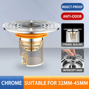 Toilet Sewer Shower Drain Insect Proof Anti odor Filter Chrome Magnetic Self Closing Bathroom ABS Deodorant Floor Drain Core