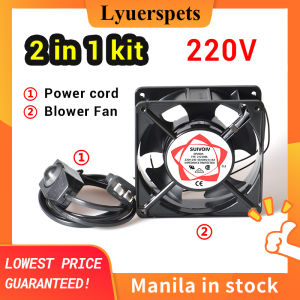 220V Blower Fan Automatic Incubator Cooling Fan Air Circulation Exhaust Fan with Power Cord Switch for Egg Incubator Parts and Accessories