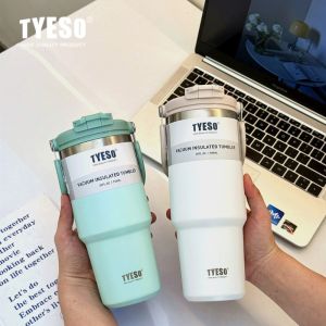 Tyeso Stainless Steel Coffee Cup Cold And Hot Double-layer Insulated Cup Tumbler Thermo Water Bottle Car Travel Mug Vacuum Cup