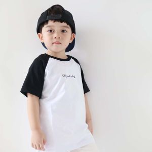 Lily And Clark Kaos Tangan Pendek Anak Laki-Laki Warna Putih Combine Hitam KLC63