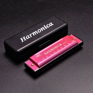 MASTERYX Key of C 10 Hole Harmonica with Box Metal Mouth Organ Portable Rectangle Musical Instrument Children