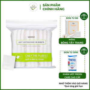 Bông Tẩy Trang Miniso Nhật Bản 180 Miếng Bông Tẩy Trang Miniso Mềm Mịn Dai Saikou Beauty
