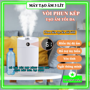 TOP BÁN CHẠY Máy tạo ẩm phun sương X12 dung tích 3L có màn hình LED hiển thị độ ẩm tạo độ ẩm phòng điều hòa đèn Led 7 màu tự ngắt khi hết nước