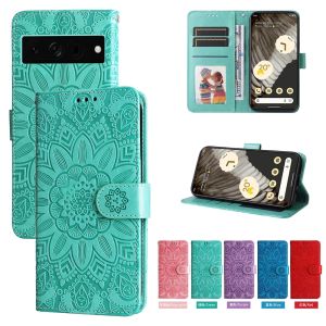 เคสโทรศัพท์ Google Pixel 9 9A 9 Pro Xl/pixel 8 8A 8 Pro/pixel 7A 7 7 Pro ดอกไม้ซันนี่กระเป๋าสตางค์หนังแม่เหล็กเคสเคสแบบพับปิดได้ป้องกันช่องเสียบบัตร