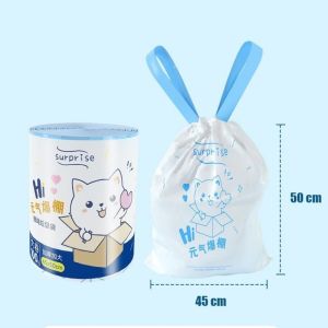 drawstring garbage bag thickened garbage bag roll automatic closing trash bags kitchen bathroom garbage bags