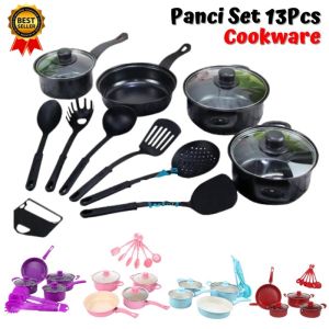 PANCI SET 13 PCS FRYPAN SPATULA COOKWARE - BIRU HITAM