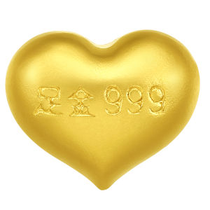 ZHOU LIU FU 周六福 24K Solid Gold Ingot Real Pure 999 Gold Bar Nugget Bullion Bean Star Heart Love Investment Gold 1G A2010991