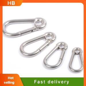 HB M4 M5 M6 M7 M8 Stainless Steel Carabiner Carbine Snap Hook with Eyelet Spring Buckle Key Ring