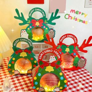 MMLUCK ดีไอวาย กล่องบรรจุภัณฑ์คริสต์มาส เกล็ดหิมะเกล็ดหิมะ โบว์สำหรับผูก อุปกรณ์ของขวัญคริสต์มาส คาวาอิ เครื่องประดับสำหรับตกแต่ง กล่องของขวัญเทศกาล คริสมาสต์