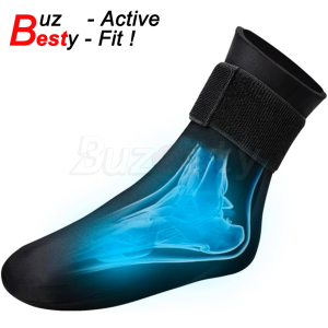 Buzesty Reusable Gel Ice Pack Sleeve Support Wrap for Ankle Foot Arch Swelling and Injuries RecoveryIce Cold Compression Sock With Fixed Straps for Foot Heel WrapTendonitisPlantar FasciitisSwellingSprained
