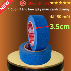 1 Cuộn băng keo giấy màu xanh dương rộng 3.5cm dài 50 mét lõi giấy 3mm giá tại xưởng