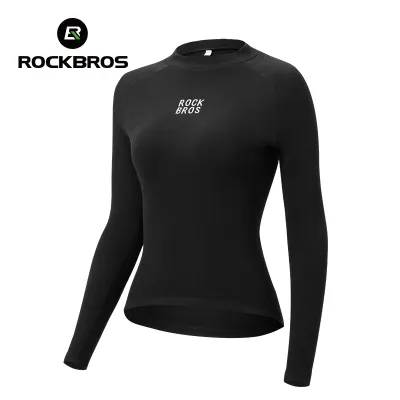 ROCKBROS Cycling Jersey Womens Fleece Warm Long Sleeve Sport Top Soft Skin-friendly Elastic Bicycle Base Shirt