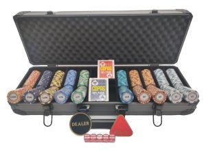 【Top Of Range】Poker Chips Set / Monte Carlo Gold / 300Pcs / 500pcs / 14g Clay Composite / GunMetal Case【Ship Out 24Hrs】