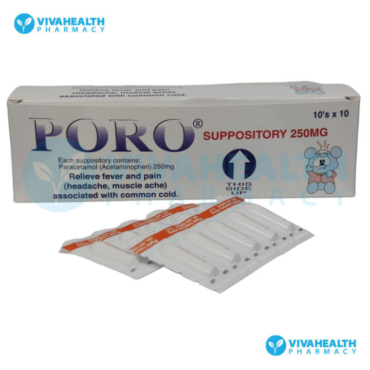 Poro (Paracetamol) 250mg Suppositories 10s Lazada Singapore
