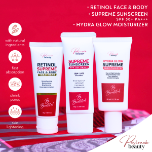 Pasionate Beauty - Retinol Supreme Treatment Supreme Sunscreen Hydra Glow Supreme Moisturizer (TRIO C)