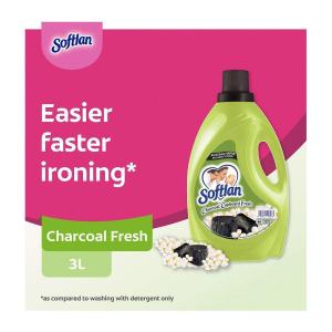 Softlan Anti Wrinkles Charcoal Cupboard Fresh (Green) Fabric Softener 3L