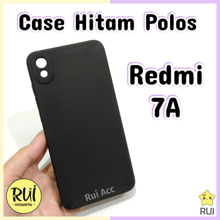 Case Hitam Redmi 7A Softcase Polos Silikon HP Lentur Black Matte
