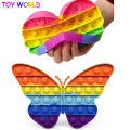 Pop it fidget toy butterfly shape light pink cheap Push Pop Pop Bubble Sensory Stress Relief Special Needs Silent Classroom simple dimple fidget toy. 