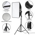 Selens  2X 135W LED Soft Box Photography Softbox Continuous Lighting Kit Stand Studio. 