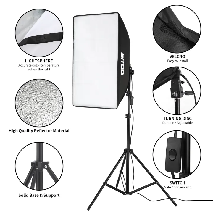 Selens%20%202X%20135W%20LED%20Soft%20Box%20Photography%20Softbox%20Continuous%20Lighting%20Kit%20Stand%20Studio%20-%20Image%204