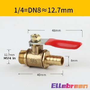 Brass Ball Valves 1/4" Inner Outer Thread Copper Fitting Water Oil Gas Fuel Line Shutoff