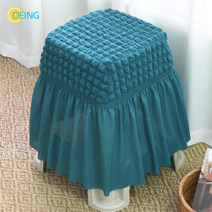 OEING Backless Footstool Cover All Inclusive Seersucker Skirt Stretch Chair Cover