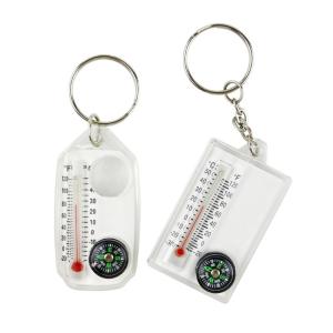 Multifunctional Handheld Mountain Climbing Thermometer Mini Compasses Keyring Clip Keychain for Outdoor Hiking Camping