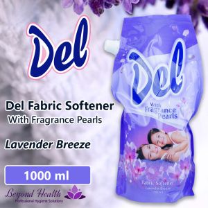 WISHGATE Del Fabric Conditioner [1000ml Lavender Breeze Refill Pouch] with Fragrance Pearls Fabric Softener
