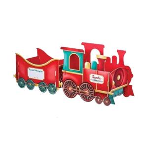 Whimsical Style Christmas Train Toy Family Tradition Decoration Roomy Gift Storage Candy Wheels Festive Home Display