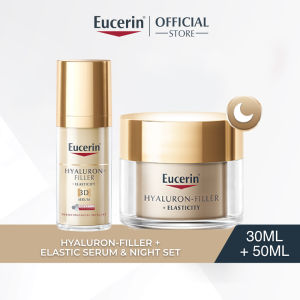 【Limited Promo】Eucerin Hyaluron-Filler + Elasticity Advanced Anti Aging Set (Elastic 3D Serum 30ml + Night Cream 50ml)