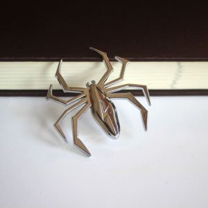 IIU Gold/Silver 1pc Ornament Chrome Spider Badge Car Metal Sticker Motorcycles Decoration 3D Spider Shape Car Sticker Motor Decal Auto Emblem Decal 3D Car Sticker