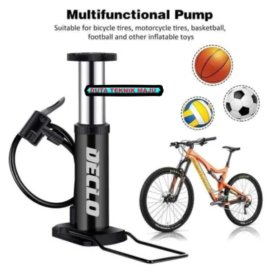 Pompa Sepeda Motor Mobil Alloy Pentil Schrader dan Presta Pompa Injak Strong Portable Pump / Pompa Angin Sepeda Injak