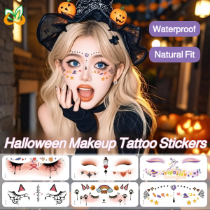 Halloween Tattoo Stickers Ghosts Out of No Tattoo Stickers Cute Ghost Makeup Decals Waterproof Long-lasting