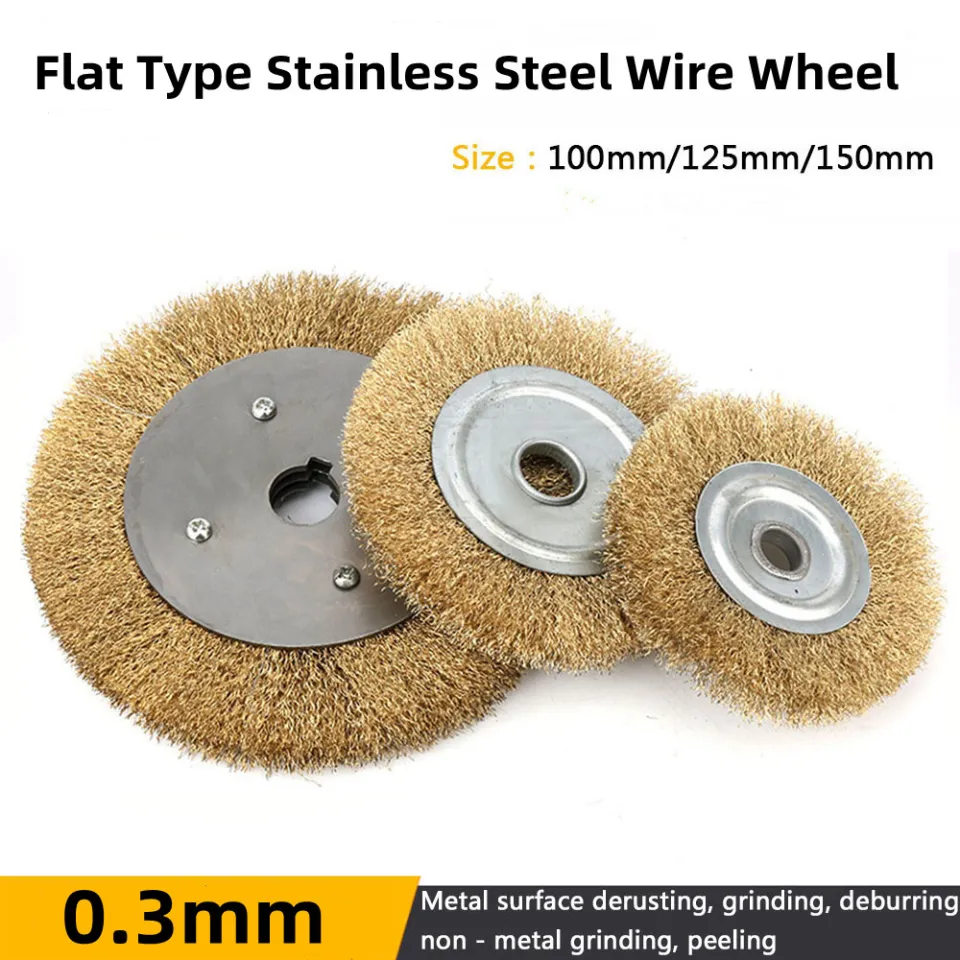 125Mm Quality Round Brass Plated Steel Wire Brush Wheel For Bench Grinder 