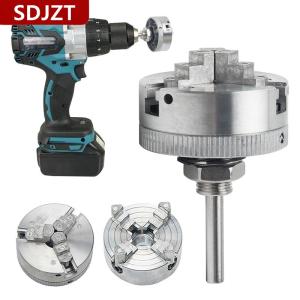 [COD] SDJZT 3ขากรรไกรสังกะสีอลูมิเนียมกลึง Chuck ไม้หมุนยึดเครื่องมือเจาะเกลียวกลับสำหรับเครื่องที่มีการเชื่อมต่อก้าน Chuck Hand Drill connecting Rod