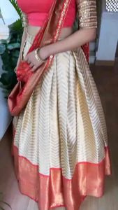 Kanjiveram Silk Zari Lehanga With Blouse Along With Heavy Jacquard Zari Duppta❤️