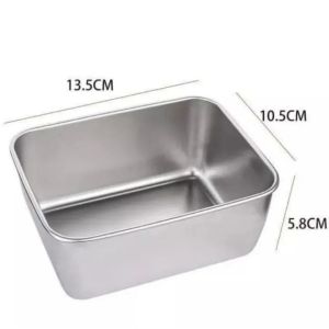Hộp đựng Thực Phẩm Inox 304 Khay Inox Đựng Thực Phẩm Lạnh Có Kèm Nắp Đậy Tiện Lợi