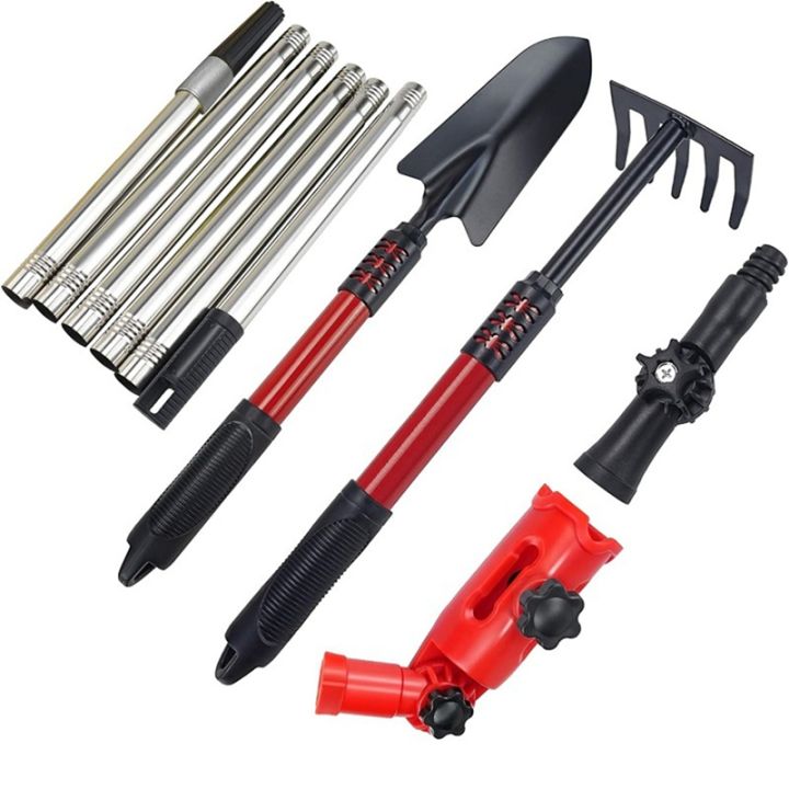 Image showcasing Telescopic Pole Set 5.57ft 2 Adjustable Adapters Multipurpose Gutter ...