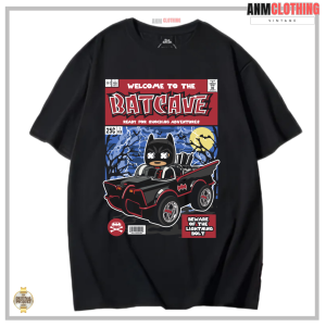AnM Clothing - Tshirt Vintage Batcave Bat Mobile - Kaos Pria Wanita Reguler fit Desain Komik Bahan Cotton Combad 24 S Size M-XXL