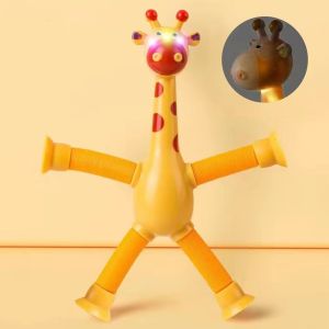 ⭐SG Local ⭐Suction Cup Giraffe Variety Telescopic Toys LED Light FunToy Educational Stress Relief Toys for Childrens day gift