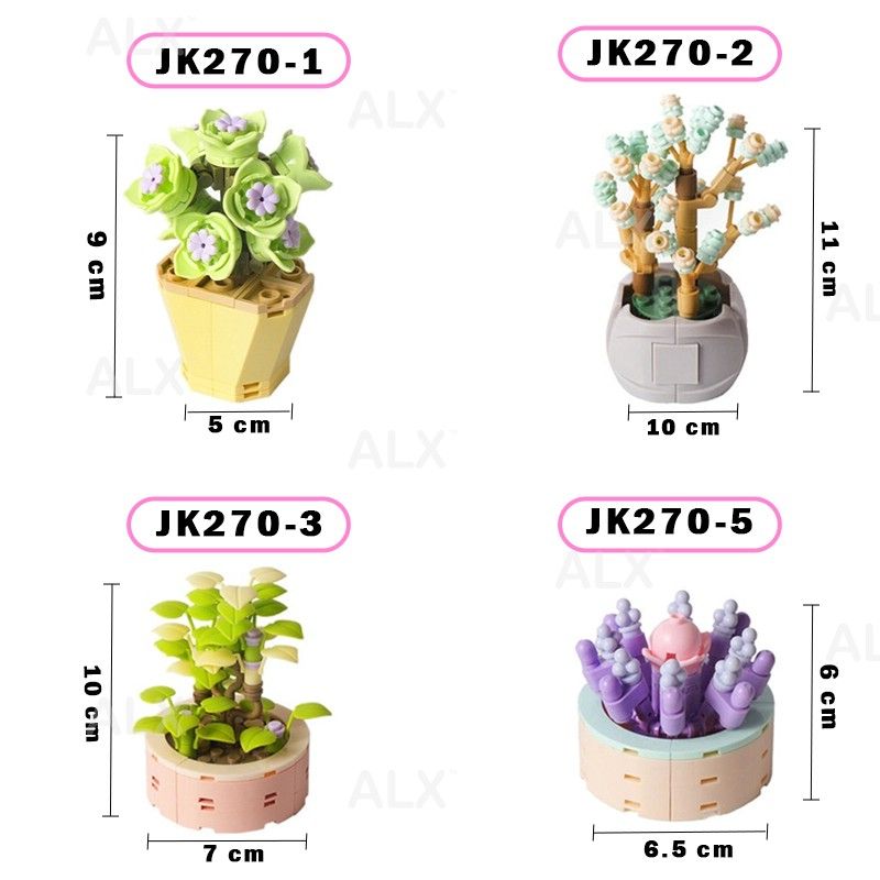 ALX MALAYSIA Mini Succulent Bonsai Building Blocks, Tiny Flower Brick Model Desktop Decoration Creative Birthday Gift Toy
_voghion.com