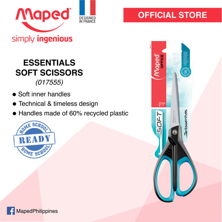 MAPED Essentials Scissors - 21cm Glitter Blue, 60% Recycled Material, 5 Year Warranty - View #10