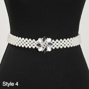 COOLSOOL Co giãn cho nữ Thắt lưng với ngọc trai Đơn giản Dây đeo thắt lưng cương giả Thời trang Thanh lịch Thắt lưng ngọc trai Dành cho Nữ