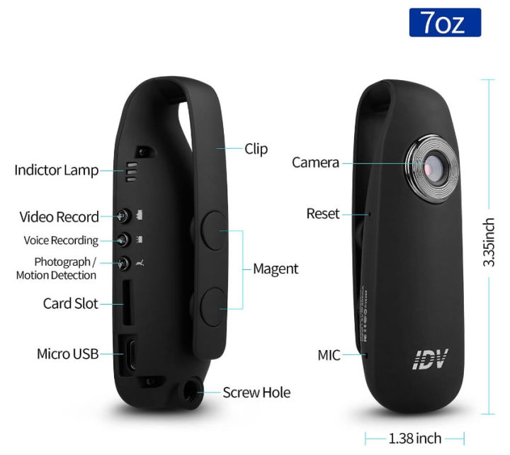 IDV Mini Hidden Spy Camera Small Security CameraVoice Recorder - Main Image